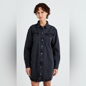 Calvin Klein Jeans • Charcoal Denim Shirt Dress • L